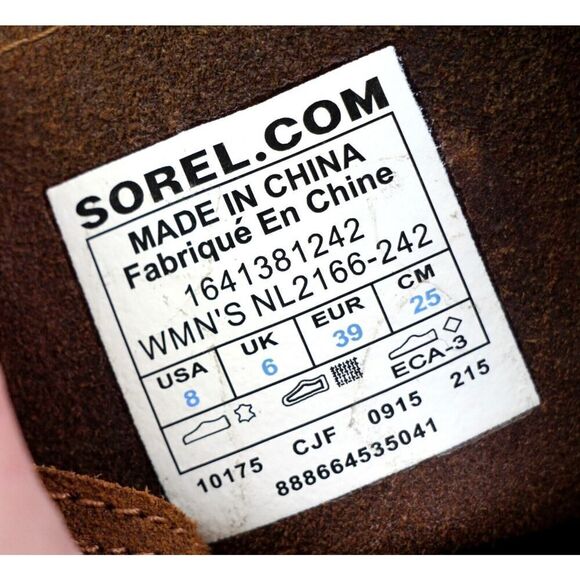 Sorel BROWN GENUINE LEATHER LOW HEEL ROUND TOE FLAT BUCKLE BELTED BOOTS Sz 8 - Picture 14 of 14